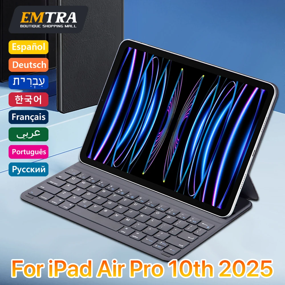 Teclado mágico para IPad 10th 2025 Air 6 11in 13in para IPad Air 4 5 6 Pro 11 polar español coreano portugués Ucrania funda con soporte - imagen 2