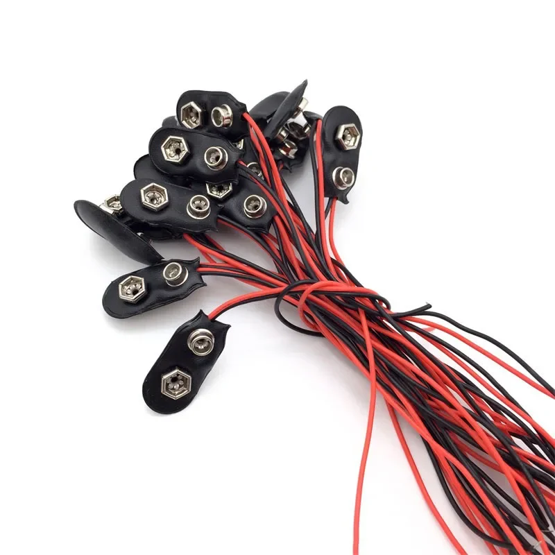 5 uds 9V Clips de batería 15cm negro rojo Cable conexión conector hebilla con tipo T tipo I - imagen 5