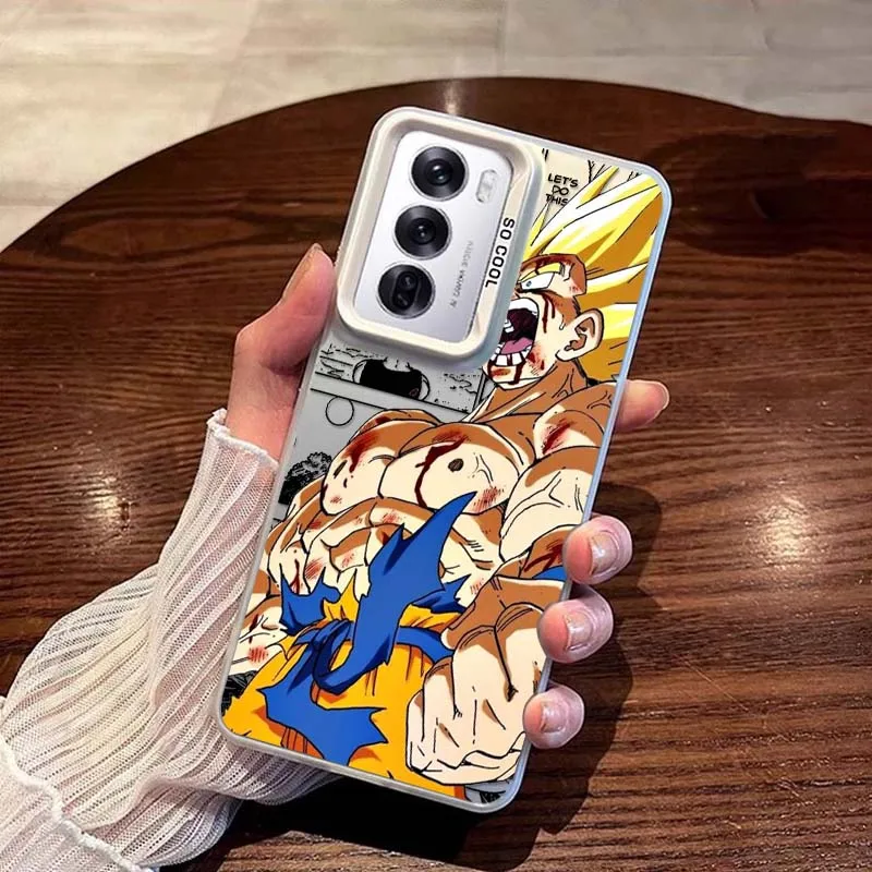 D-Dragon Ball Art Son Goku funda divertida para OPPO A98 A96 A95 A94 A79 A78 A77 A54 A55 funda de teléfono plateada colorida - imagen 3