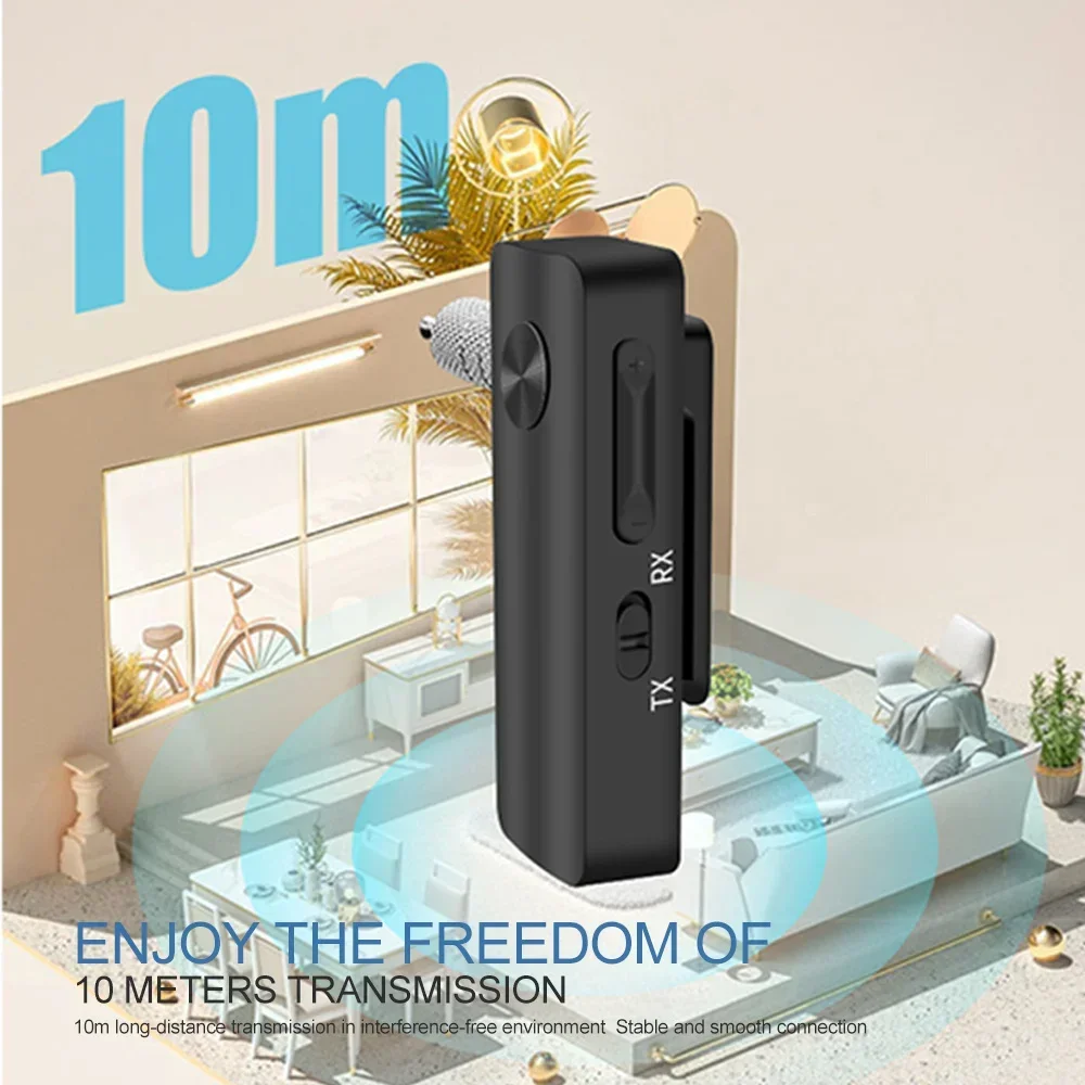 Transmisor receptor Bluetooth 5,3 2 en 1 para coche, adaptador inalámbrico manos libres, adaptador de Audio de música con conector de 3,5mm para Audio de coche, música Aux - imagen 2