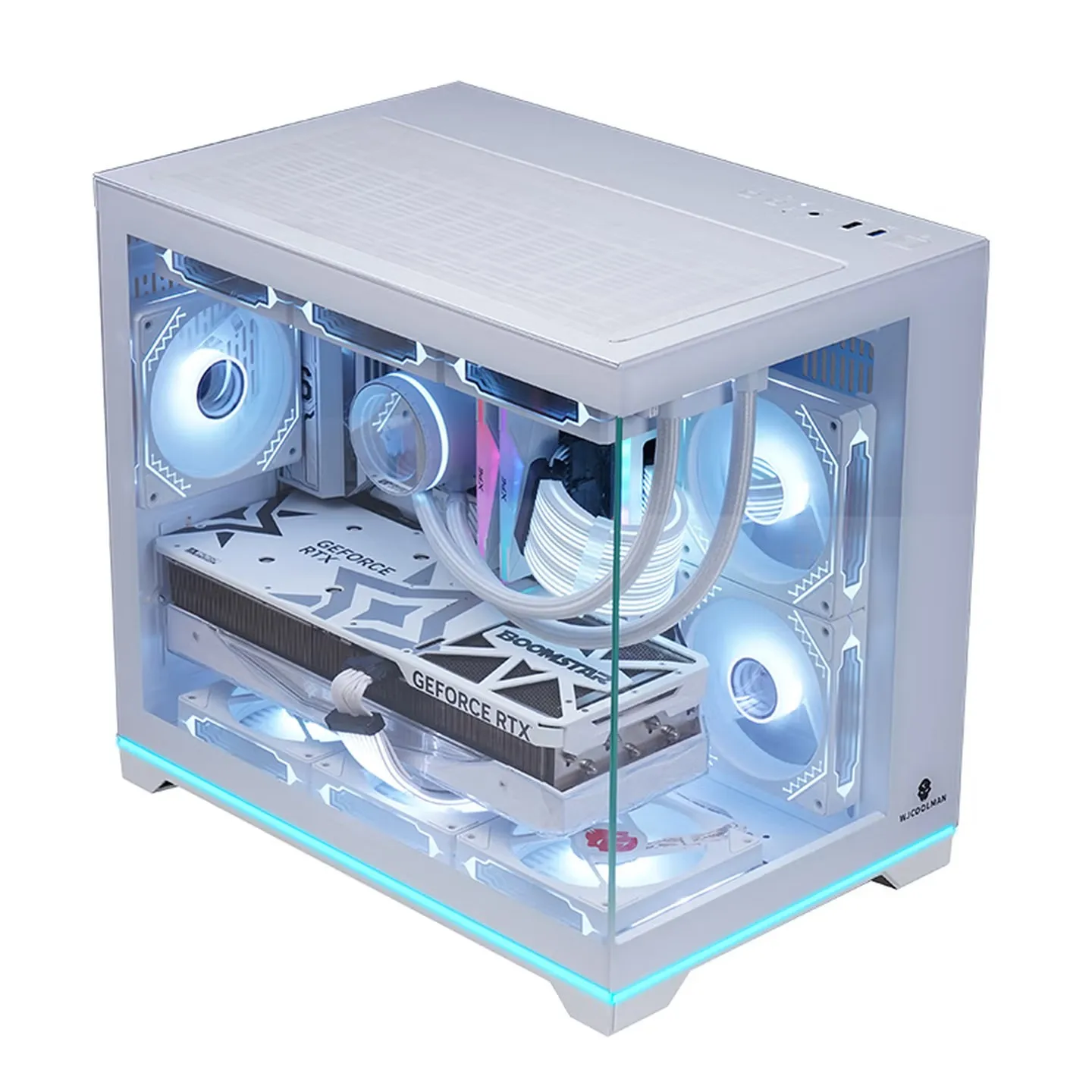 WJCOOLMAN Lonely Warrior Rainbow Edition Ocean View Room Caja de computadora compatible con refrigeración por agua 360/tira de luz ARGB - imagen 2