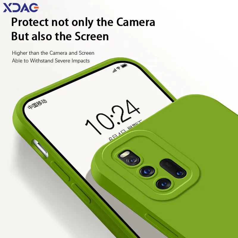 Funda de teléfono de silicona líquida cuadrada para VIVO iQOO 3 iQOO3 5G 360, carcasa trasera suave a prueba de golpes, carcasa bonita, Ojos de Ángel de lujo - imagen 4