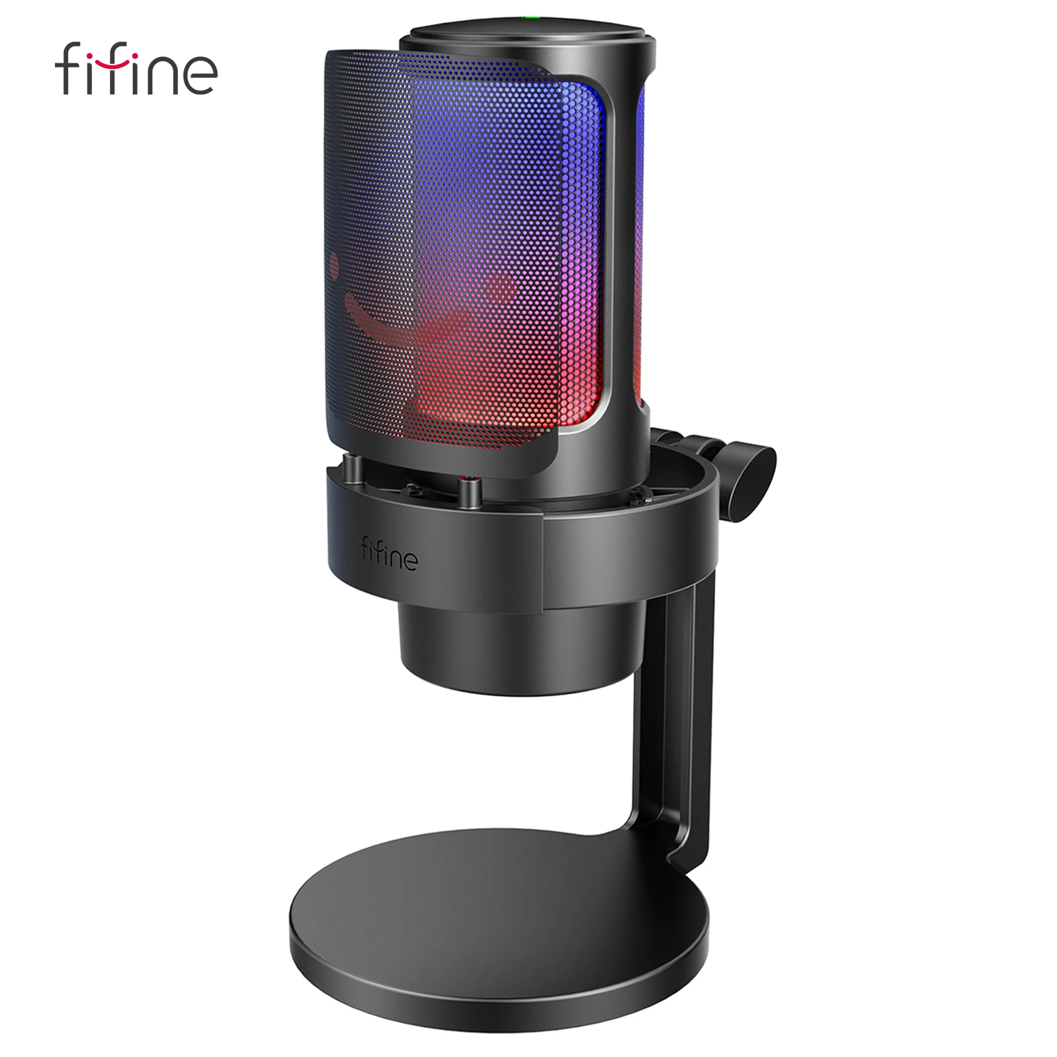 FIFINFIFINE USB Gaming Microfono para PC Mac PS4 PS5, RGB Condensador Micrófono para Streaming, Podcasts, con Control RGB A8 - imagen 2