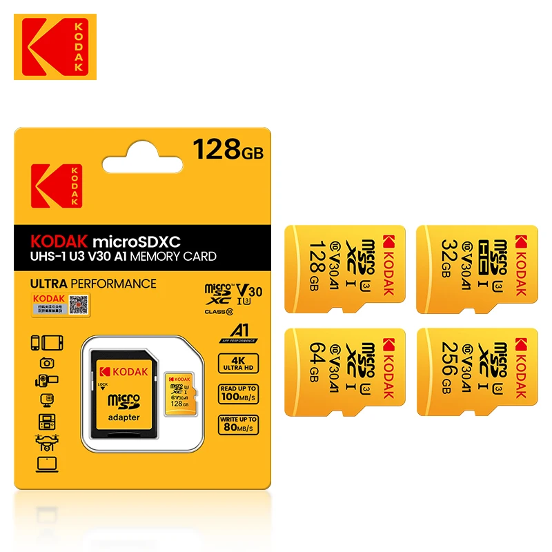 Tarjeta de memoria Kodak 512GB 256GB 128GB A1 4K tarjeta Micro SD 64GB 32GB U3 SDHC Microsd UHS-I C10 TF Trans Flash Microsd - imagen 2