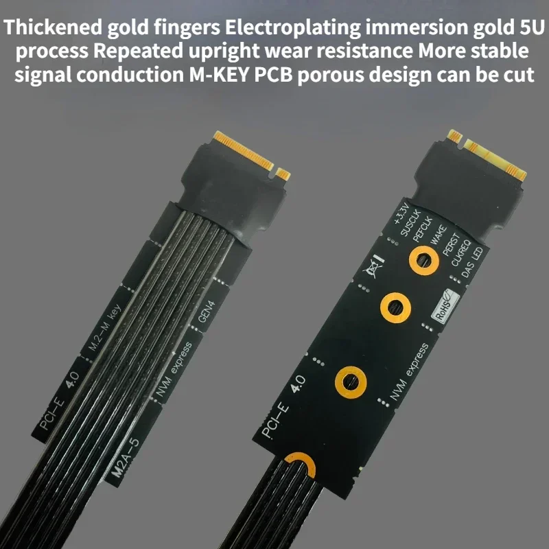 64Gbps de alta velocidad PCIe 4,0 X4 90 PCI-E en ángulo 16X a M2 M.2 M-Key Key M SSD Cable elevador Gen4/3 GPU extensor de placa base es CPU - imagen 4