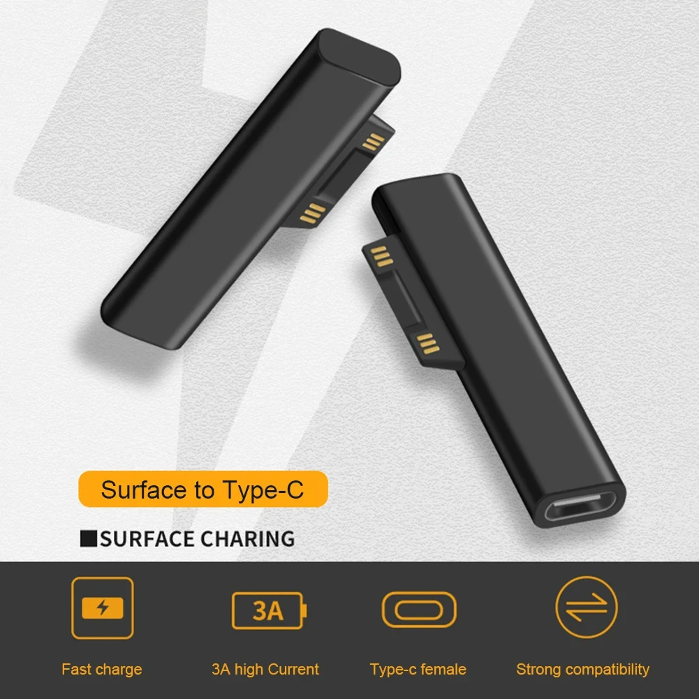 Adaptador tipo c hembra a Microsoft Surface PD, adaptador de carga rápida, adaptador de cargador magnético de 15V 3A, convertidor de enchufe para tableta - imagen 4