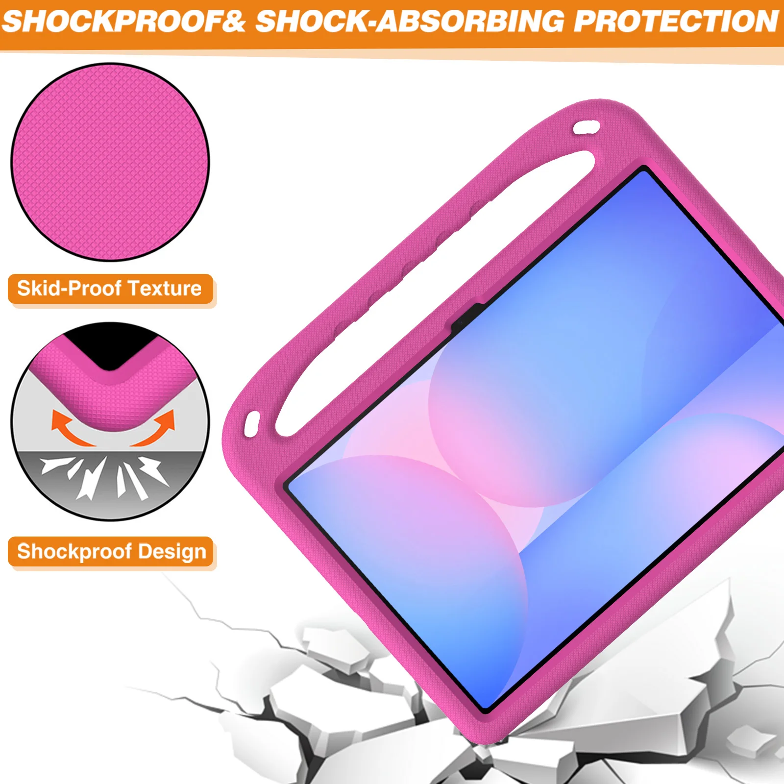 Funda EVA para Samsung Galaxy Tab S10 FE Plus 2025, 13,1 pulgadas, SM-X620 SM-X626B, a prueba de golpes, protección de cuerpo completo, funda con soporte, mango para niños - imagen 4