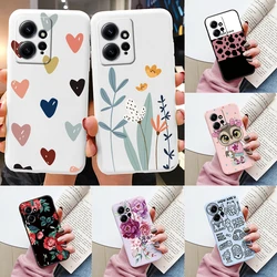 Funda de flores para Redmi Note 12 4G, funda de teléfono con dibujos de búho, bonito corazón, pintura, Fundas de silicona suave para Xiaomi Redmi Note12 5G