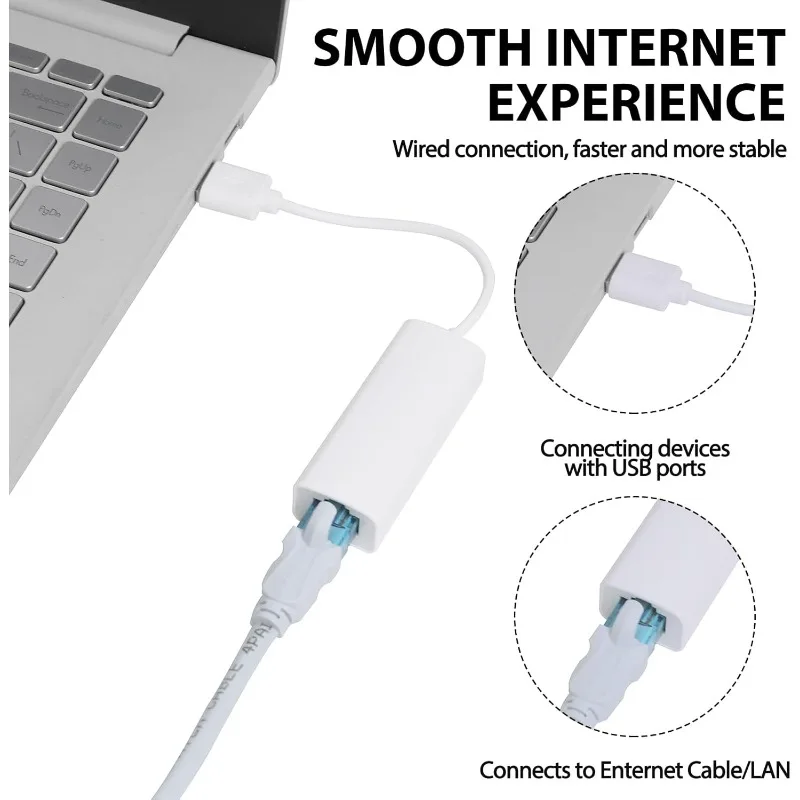 Adaptador de red de tarjeta de red sin controlador USB a RJ45 100M, Compatible con ordenadores, teléfonos y cajas de TV, adaptador USB 2.0 - imagen 4
