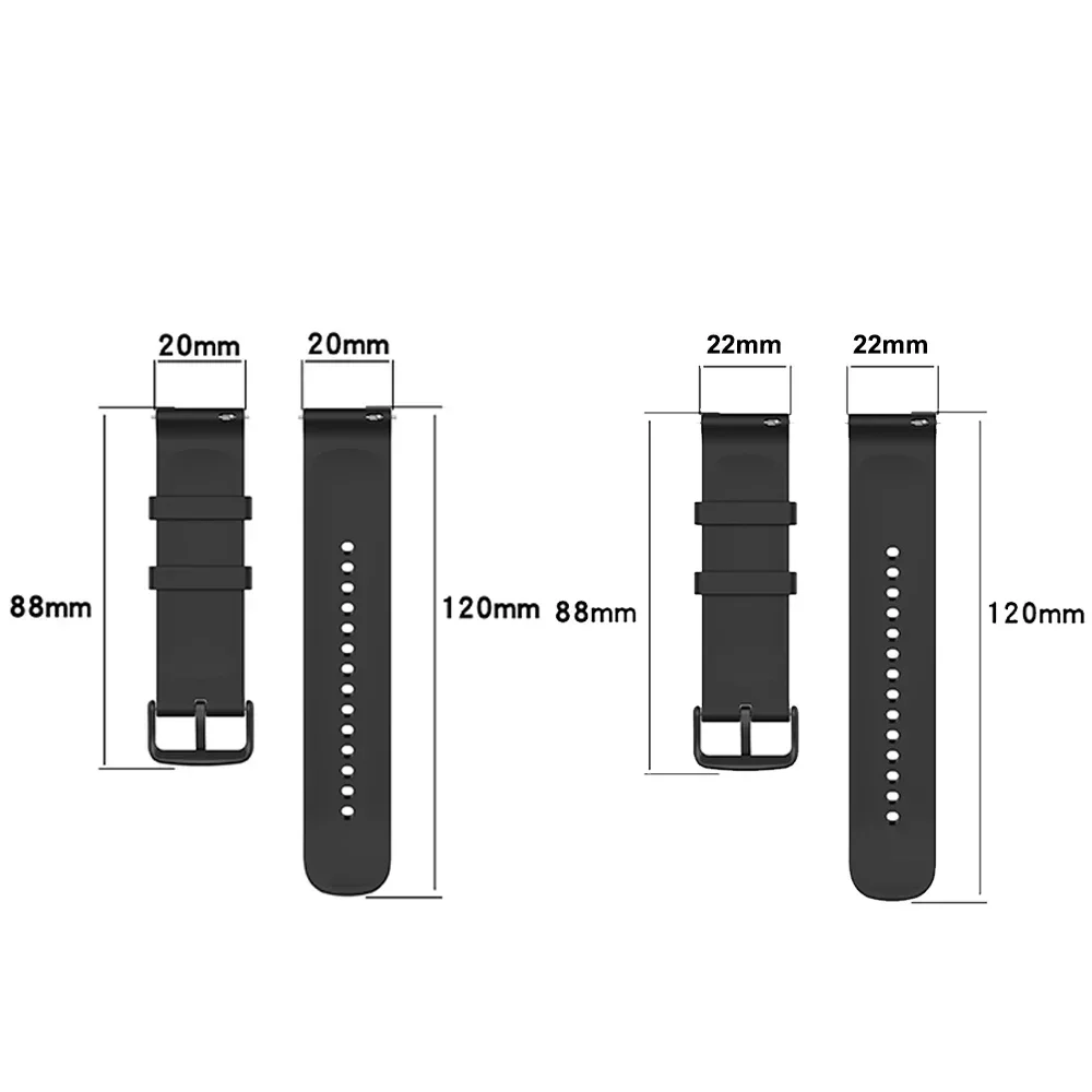 Correa de silicona de 22mm y 20mm para reloj Amazfit GTS 4/2 Mini, correa de repuesto para Amazfit GTR 4 2 2E GTR 3 Pro Band para Amazfit Bip - imagen 5