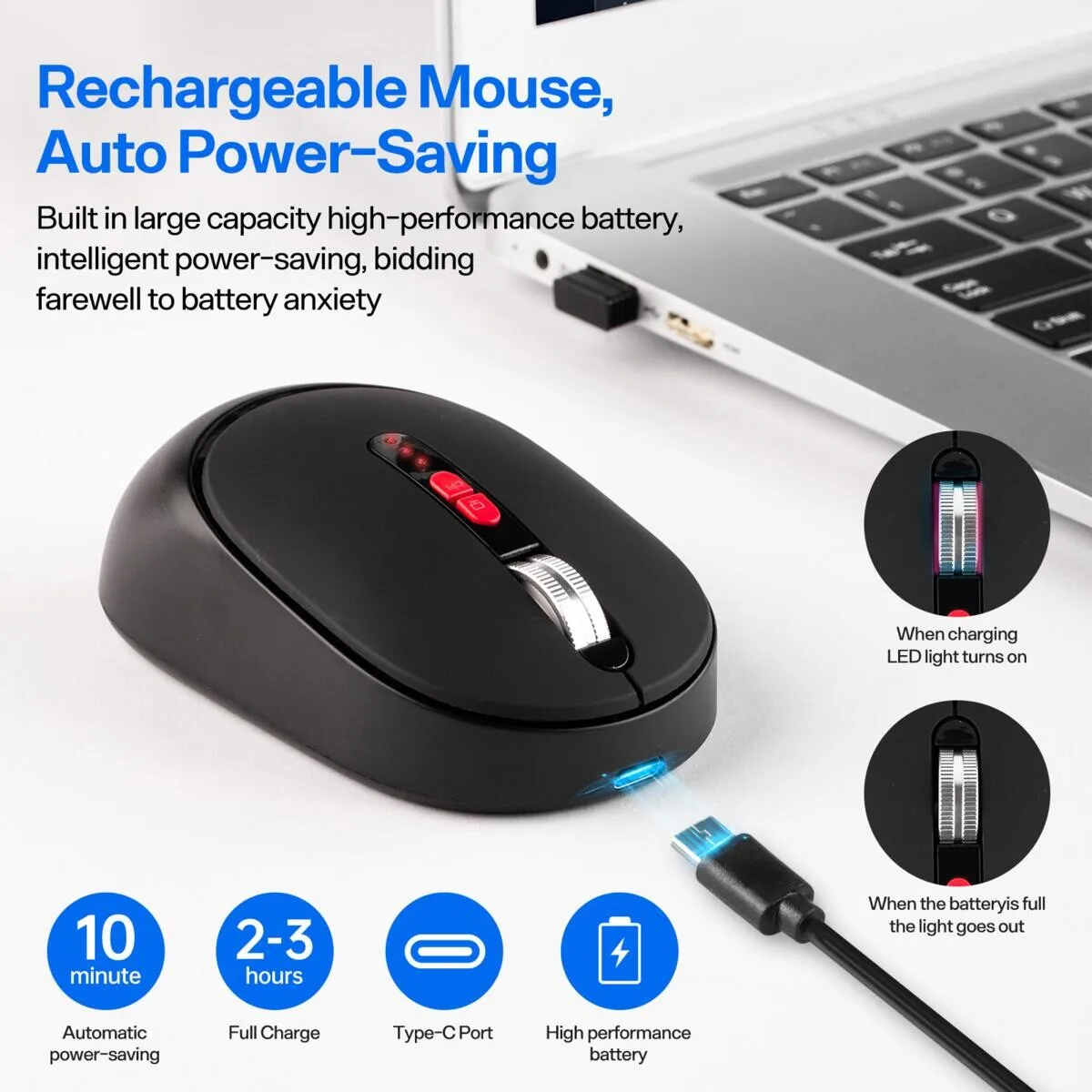 Botón silencioso Vertical de bajo ruido, ratón inalámbrico de oficina de 2,4G, diseño ergonómico, botón portátil con ratón óptico lateral para ordenador