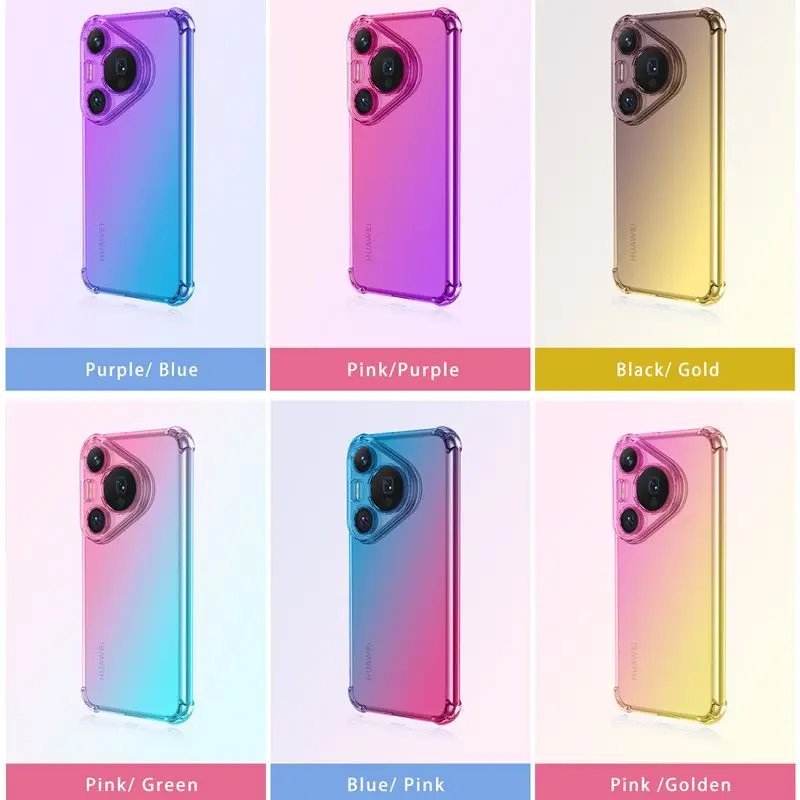 Funda de TPU con gradiente a prueba de golpes de cuatro esquinas para Huawei Pura 80 70 Pro P70 Ultra funda protectora Fundas Coque Capa - imagen 2