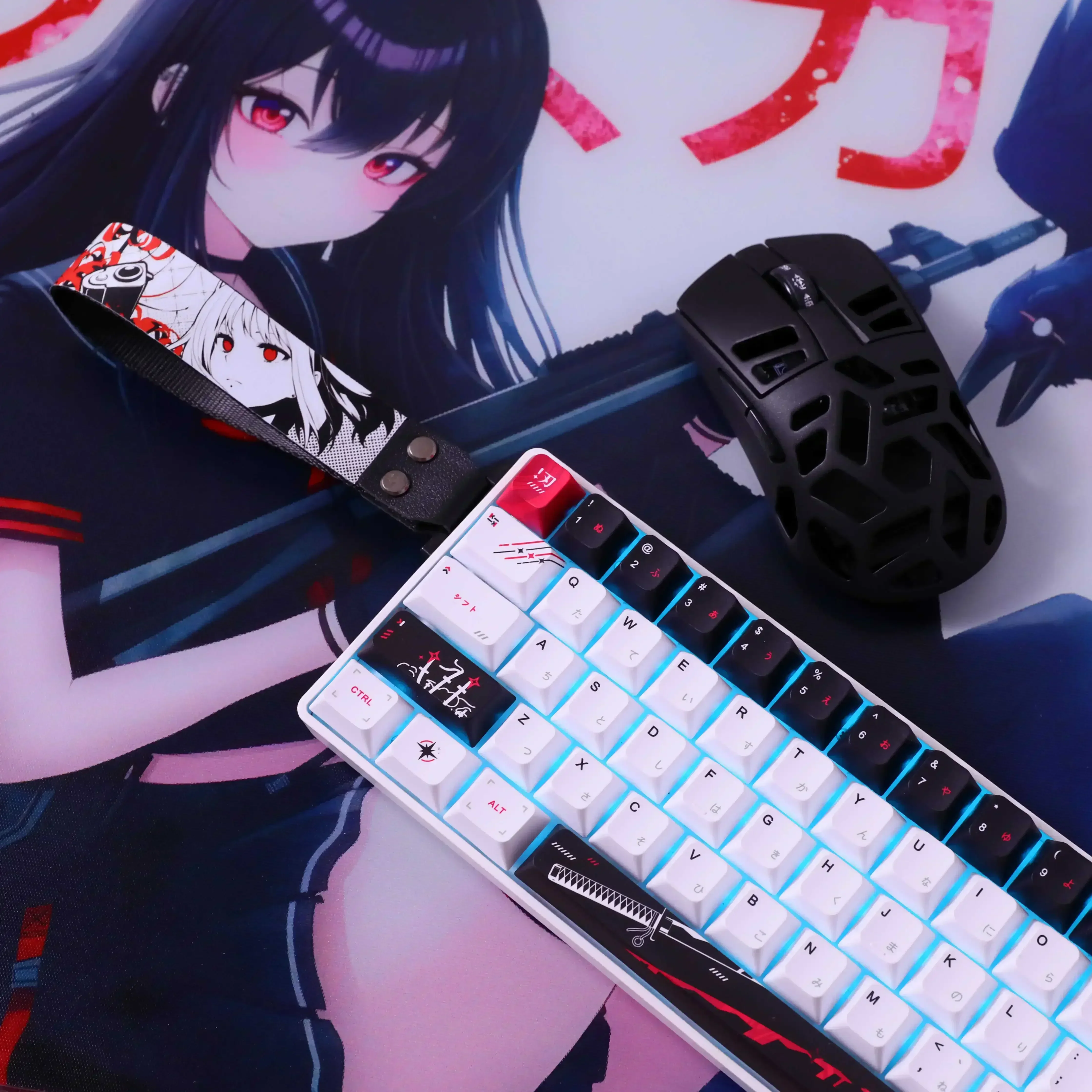 Juego de teclas Yuki Aim PBT, sublimación de cinco caras, teclas de teclado de Anime, teclas de perfil de cereza personalizadas para regalo de teclado mecánico - imagen 4