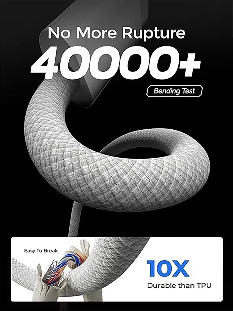 Cable de carga rápida PD USB C de 60W para iPhone 15 Pro Max 15 Plus Samsung Moto OPPO VIVO Xiaomi Redmi Cable trenzado Dual tipo C 2m - imagen 2