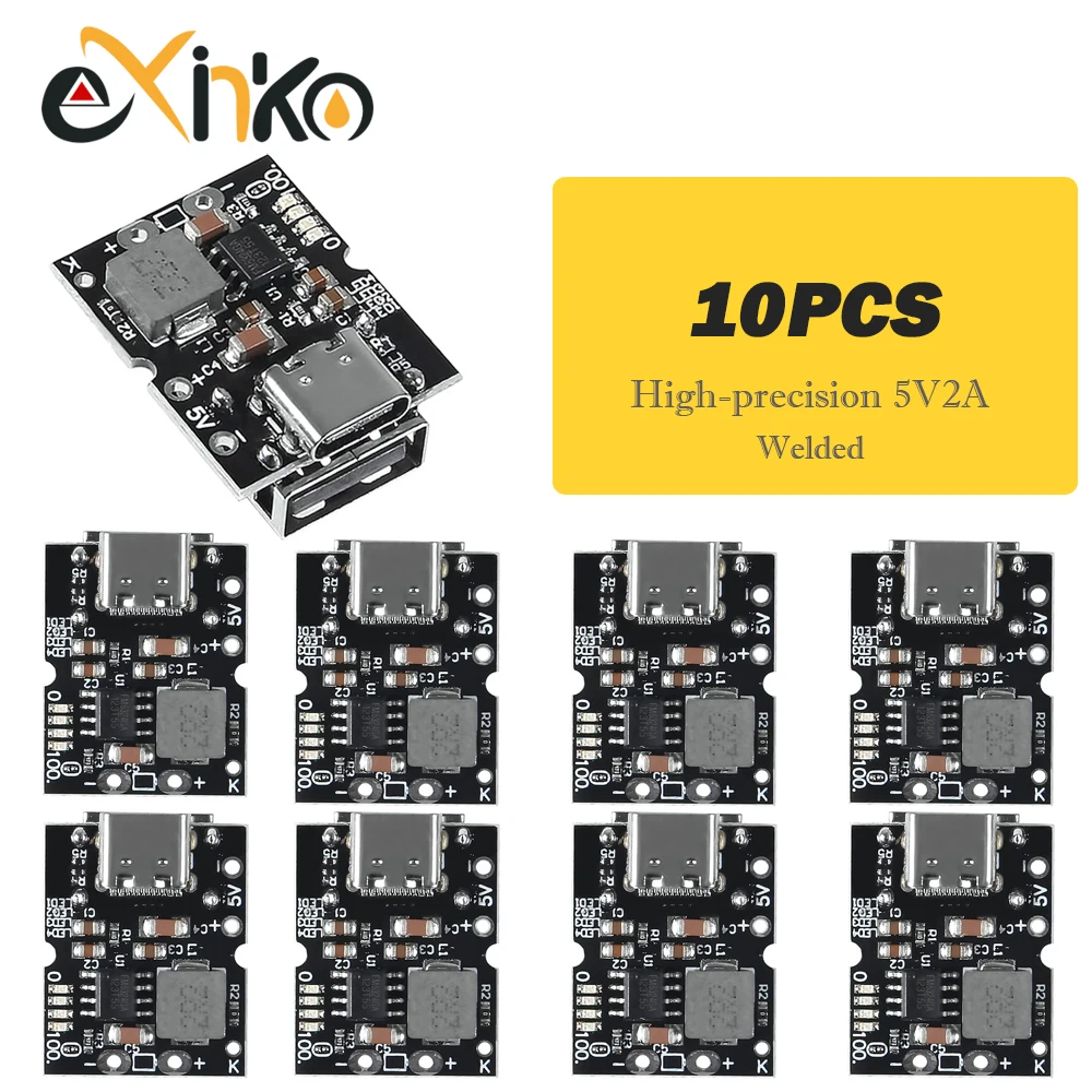 Módulo integrado de carga y descarga 5V2A de alta precisión, entrada tipo C compatible con batería de litio de 4,2 V, 5/10 Uds. - imagen 2