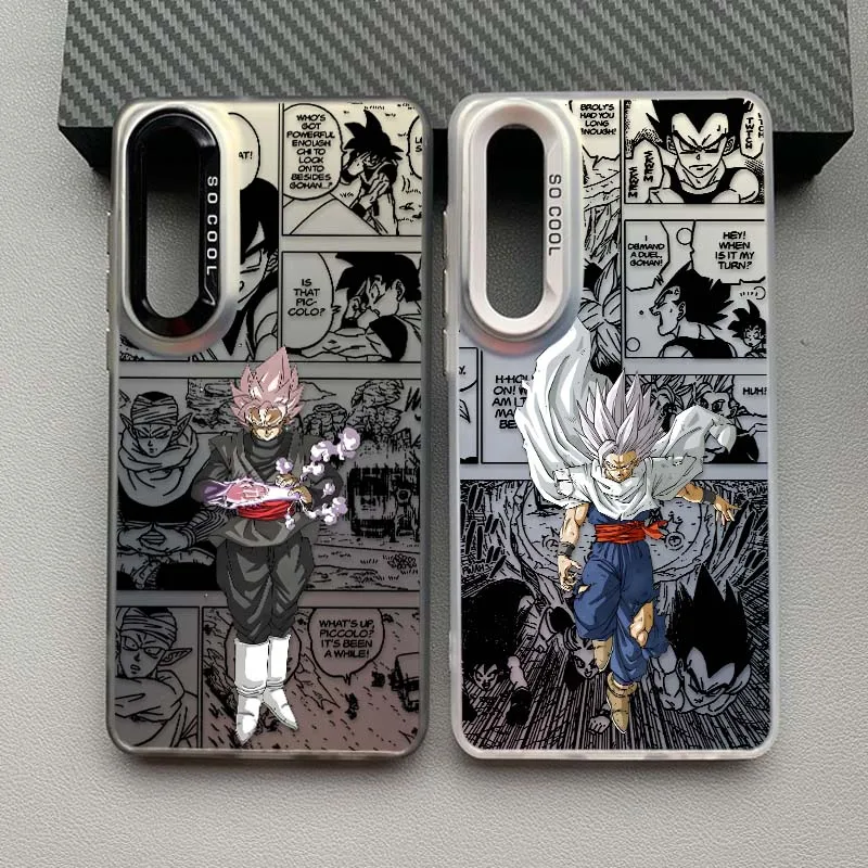 Funda de cómic Anime d-dragon Ball para Samsung Galaxy A73 A71 A56 A54 A53 A52 A51 A35 funda de teléfono plateada colorida