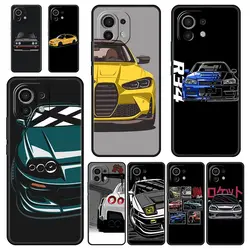 Funda de teléfono para Xiaomi Mi 14, 13, 12, 11 Lite, 13T, 12T, 11x, 11T, 10T Pro, 9T, Note 10 Lite, cubierta negra suave, JDM, Tipo R, Civic Sport Car