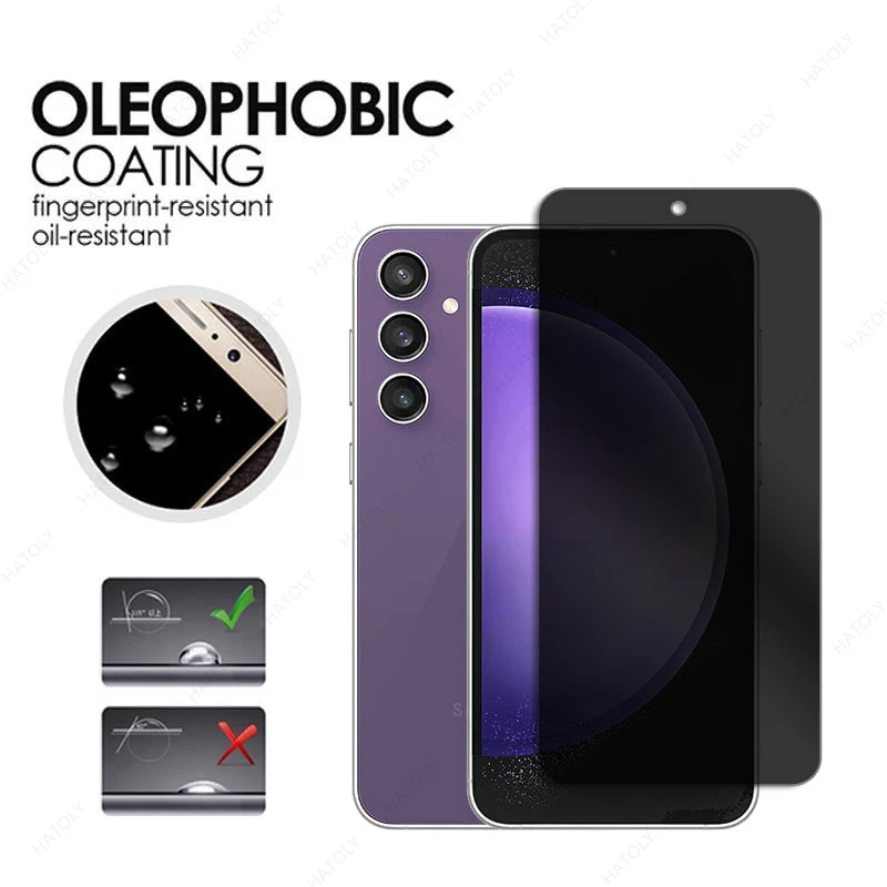Protector de pantalla de privacidad para Samsung Galaxy S24 FE, vidrio para Samsung S24 FE, Protector de cámara de vidrio antiespía para Galaxy S24FE