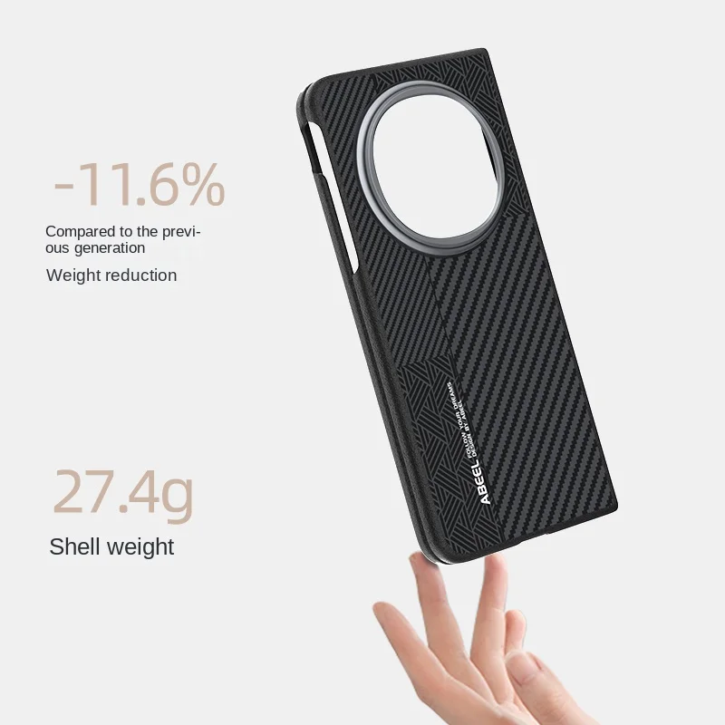 Para OPPO Find N5 funda de lujo de fibra de carbono PU MagSafe funda protectora trasera magnética para OPPO Find N5 funda completa para teléfono - imagen 3