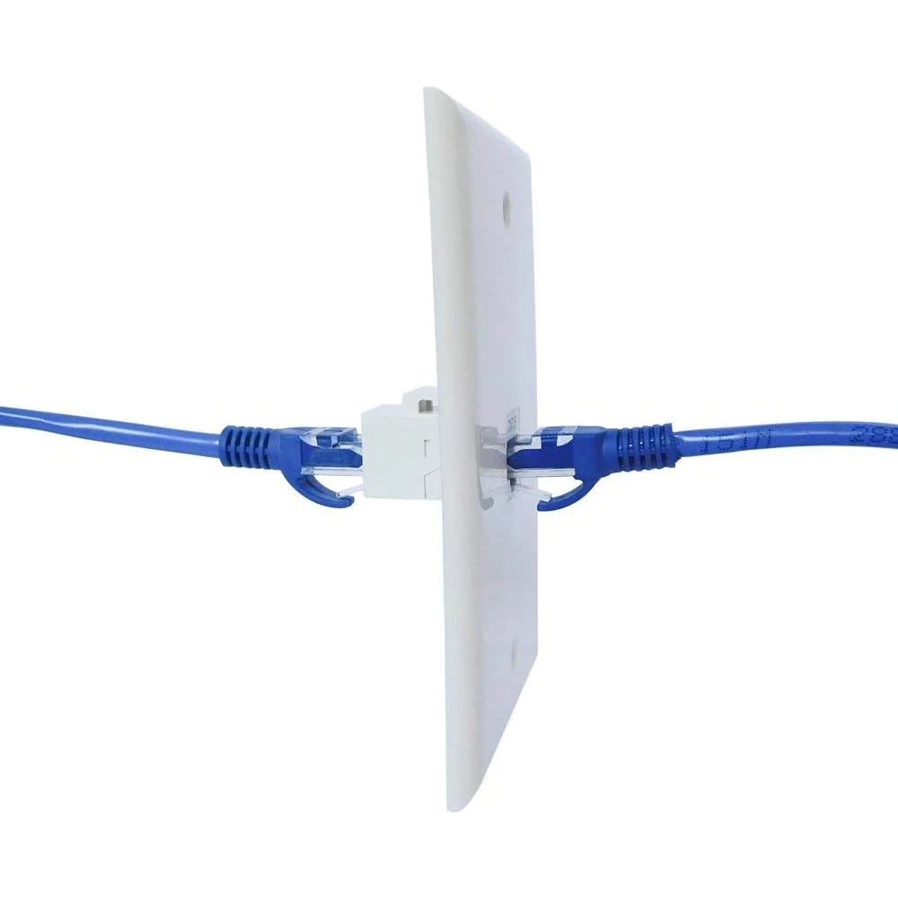 Placa de pared Ethernet ZOERAX Cat6, placa de pared Ethernet hembra-hembra extraíble Compatible con dispositivos Ethernet Cat6/5/5e -Azul - imagen 2