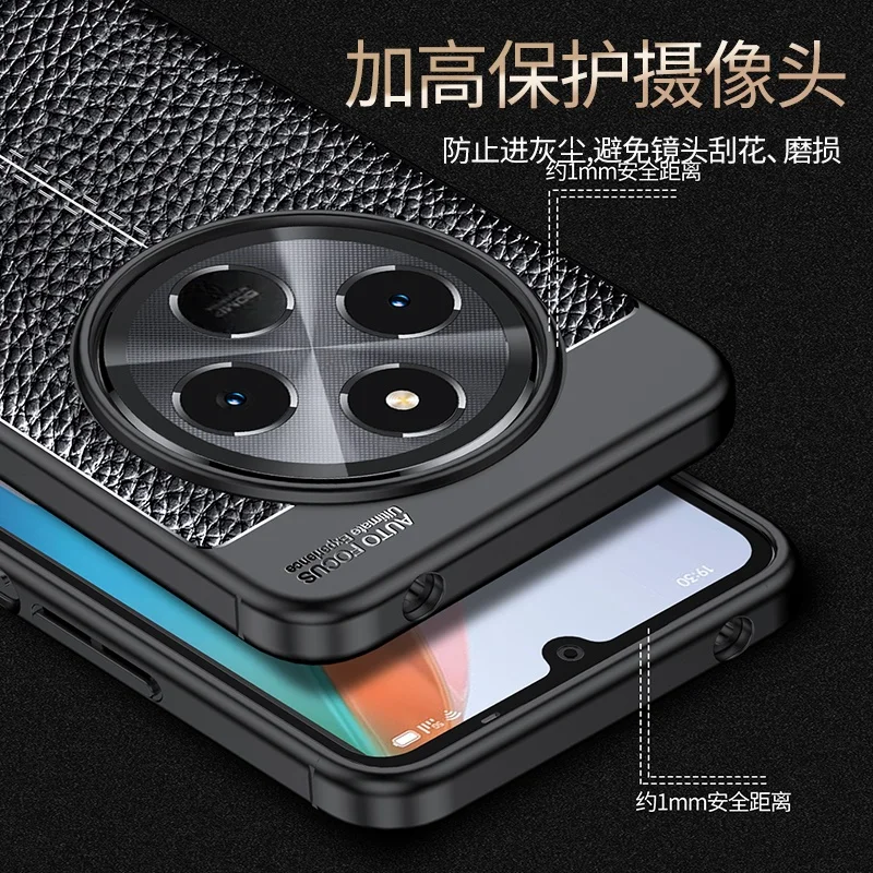 Para funda Redmi A4 funda Xiaomi Redmi A4 Capas armadura de lujo teléfono parachoques armadura trasera a prueba de golpes TPU Fundas de cuero suave Redmi A4 - imagen 5