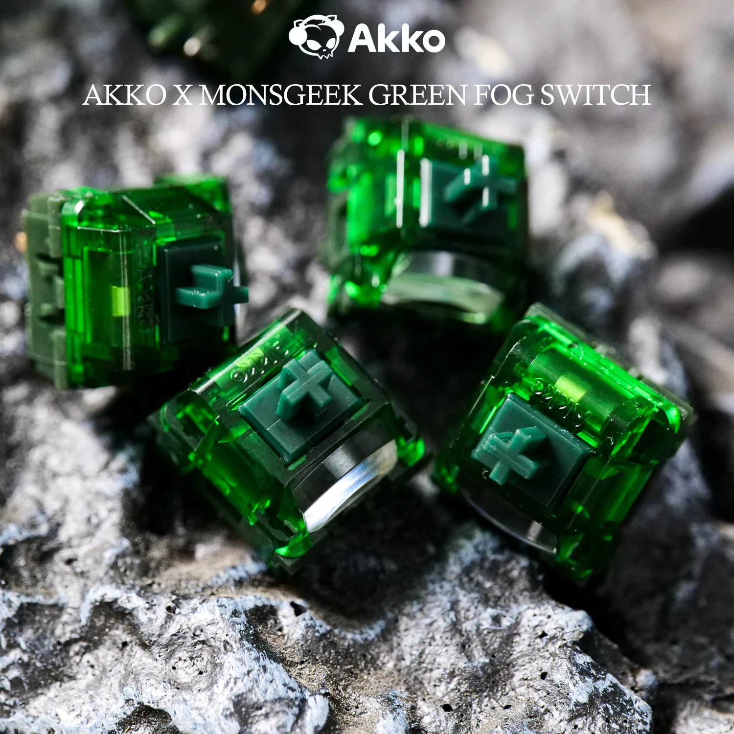 Akko x MonsGeek Interruptores antiniebla verdes 5 pines 60gf Interruptor lineal pesado Lubrado en fábrica Compatible con teclado mecánico MX (45 piezas) - imagen 2