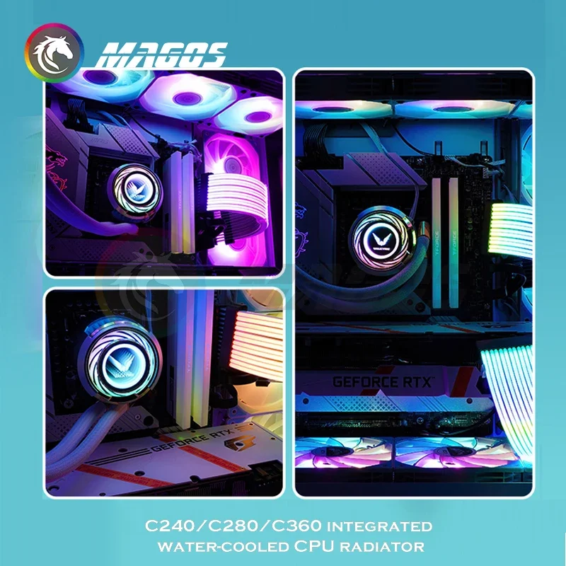 VALKYRIE TDP 300W RGB enfriador de agua 360mm todo en uno CPU refrigeración líquida radiador refrigerado por agua para 115X 1200 1700 AMD - imagen 5