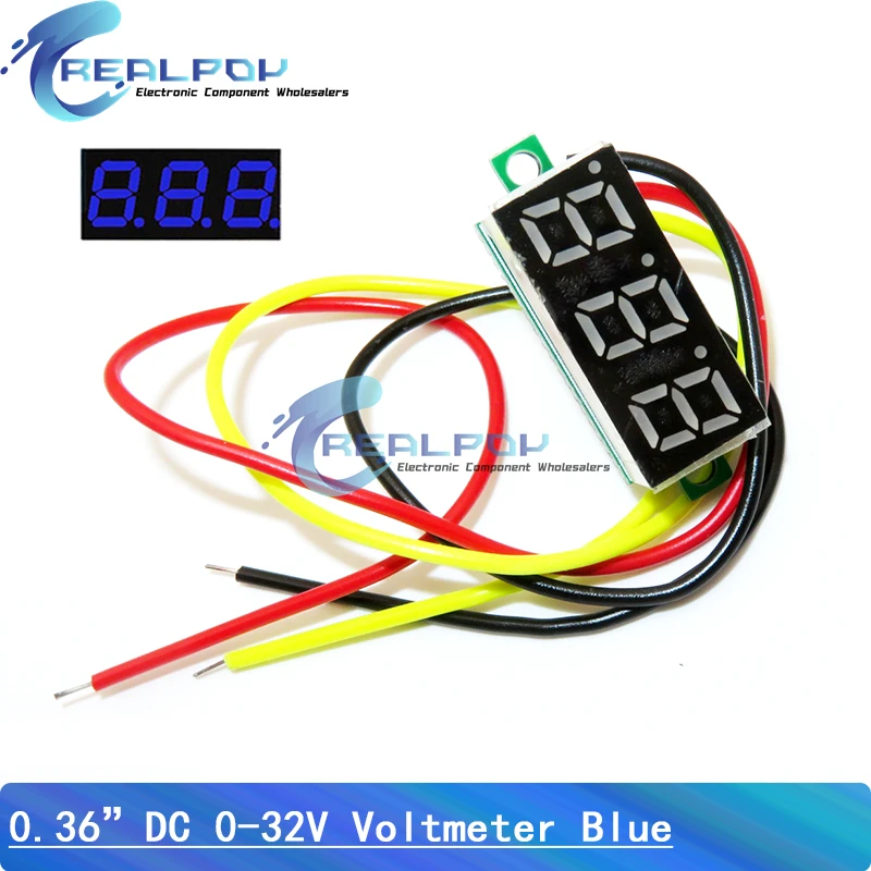Mini Panel de pantalla LED Digital de 0,36 pulgadas, medidor de voltaje, voltímetro, probador, DC 0-32v, 3 bits, rojo, verde, azul - imagen 3