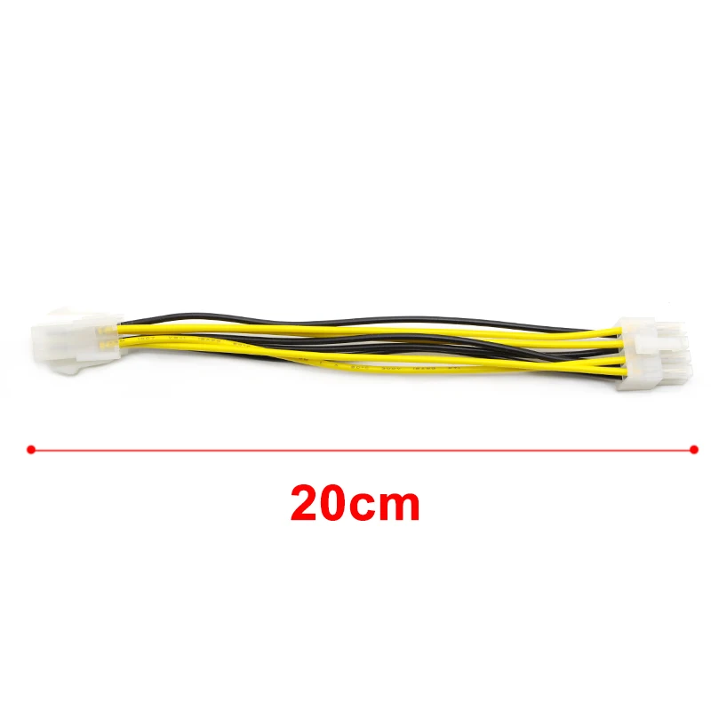 20cm ATX 4 pines macho a 8 pines hembra EPS Cable adaptador PC placa base CPU fuente de alimentación Cable de extensión de línea de alta calidad - imagen 3