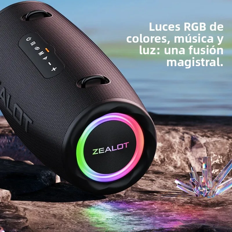 Zealot-S87 Altavoz Bluetooth inalámbrico portátil para exteriores 80W subwoofer de alto volumen rendimiento de sonido IPX6 impermeable Camping - imagen 5