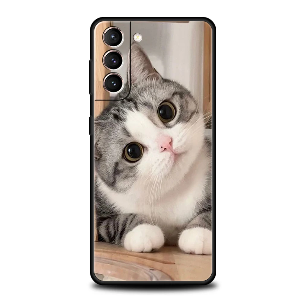 Funda de teléfono Kawaii Love Cat para Samsung Galaxy S25 Edge S24 S23 S22 Ultra S20 S21 FE 5G S10 S9 Plus S10E, funda suave - imagen 2