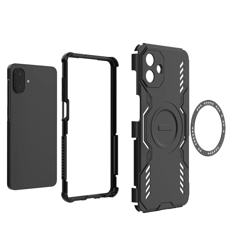 Funda de carga inalámbrica con anillo magnético para Samsung Galaxy A07, funda protectora de silicona esmerilada anticaída para PC, funda para Samsung A07 - imagen 5