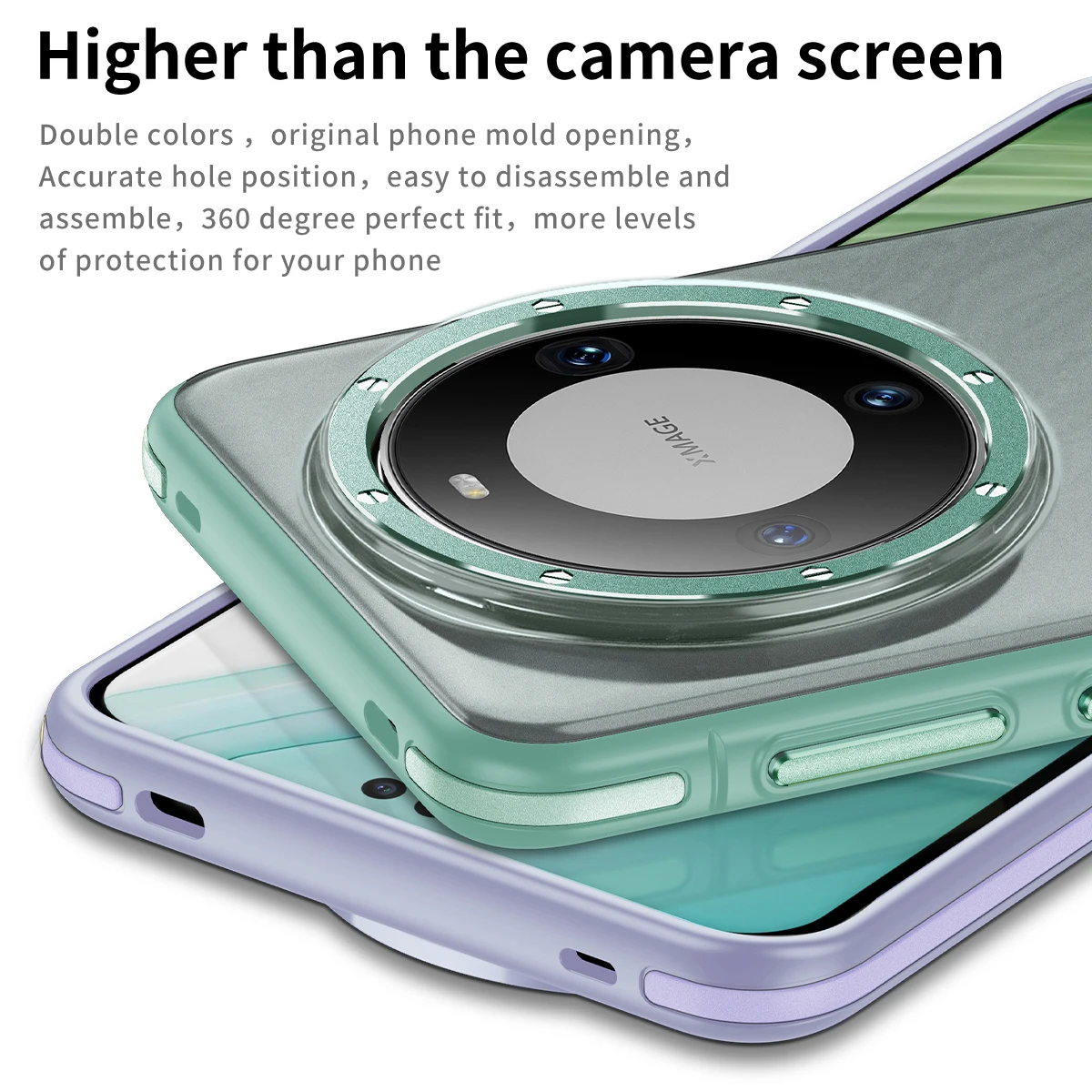 Funda de empalme para Huawei Mate 60 Pro +, armadura de sensación de piel a prueba de golpes para Huawei Mate60 Pro Plus, funda trasera de teléfono híbrida Magsafe - imagen 5