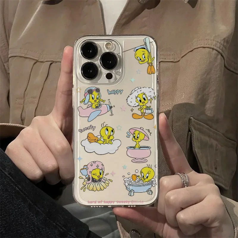 Funda transparente de dibujos animados de Tweety Bird Piolin para Samsung A73 A72 A71 A55 A52 A51 A50 A35 A33 A32 A31 A30 A24 A23 A22 A13 A12 A05 5G - imagen 3