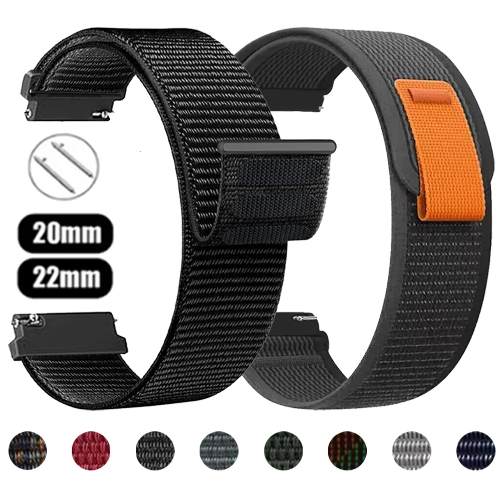 Correa de nailon de 20 mm y 22 mm compatible con Samsung Galaxy Watch 7/FE/6/4/3/5 Pro/4 6 Classic/Active 2/Gear S2 S3 Frontier Bands