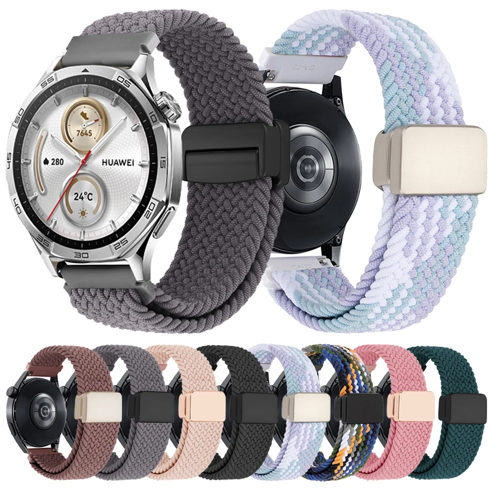 Correa de nailon con hebilla magnética, 22mm, 20mm, para Huawei Watch GT5/4 Pro, 46mm, pulsera transpirable, reloj 4 Pro GT3 GT 2 2e, banda trenzada - imagen 2