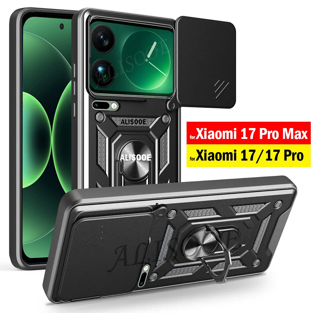Funda para Xiaomi 17 Pro / 17Pro Max Funda deslizante soporte de protección para cámara Funda trasera a prueba de golpes para Xiaomi 17 Capa Funda - imagen 2