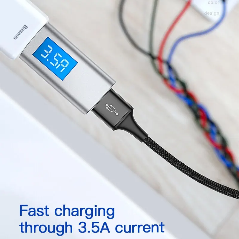 Baseus C타입 USB 케이블, 3 인 1, 삼성에 적합한 S20, 샤오미 미 9, 아이폰 12X11 프로 맥스, 화웨이 충전기 케이블 - imagen 3