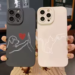 Funda iPhone silicona antigolpes Cat Dog High Five – suave