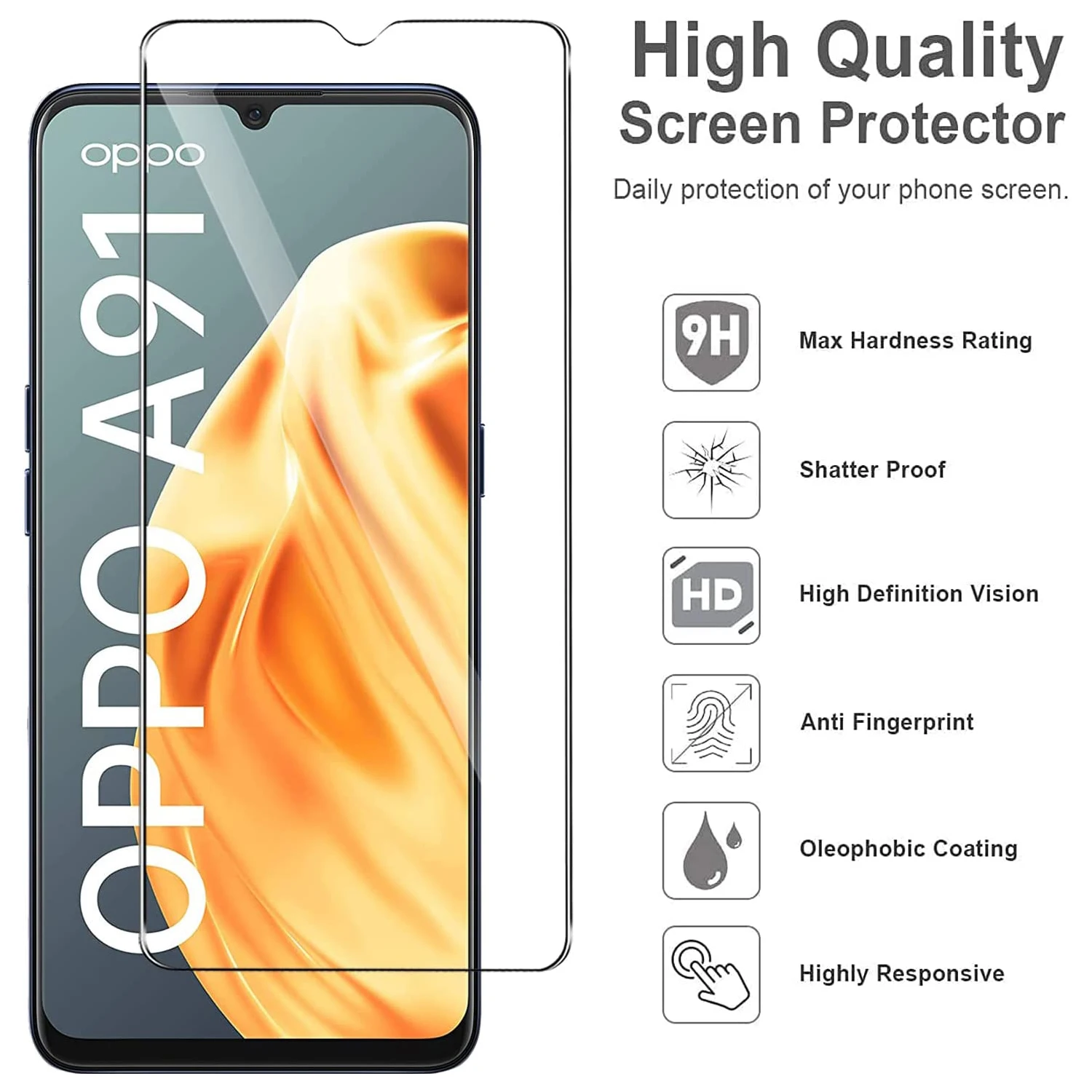 Vidrio templado de 4 piezas para OPPO, película protectora de pantalla para modelos A91, Reno 3, A94, 5G, A93s, A93, A95, A96, A74, A76, A77, A78, A98, 5G - imagen 3