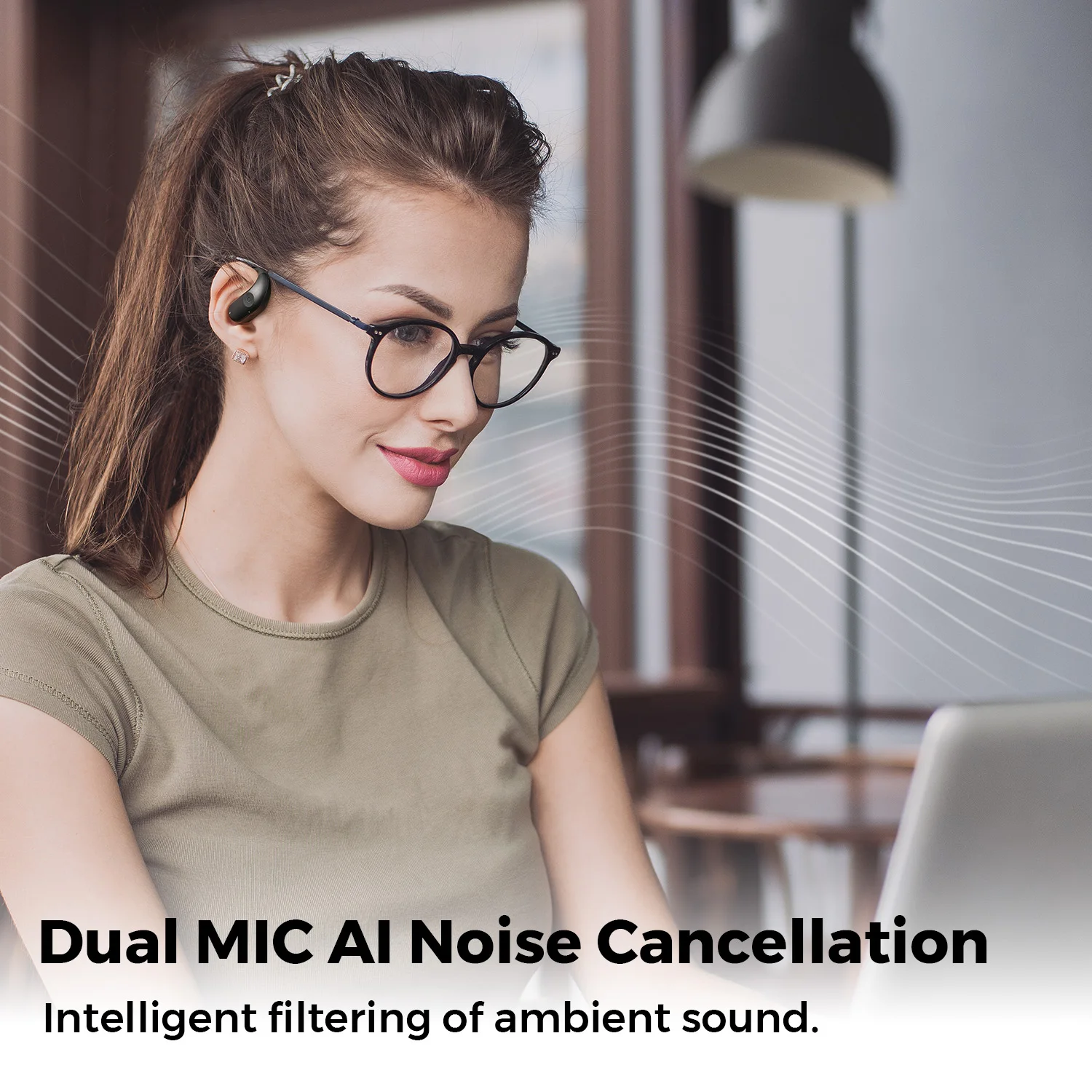 SoundPEATS ChatFree Wireless Earphones Bluetooth 5.3 Dual Mic ENC noise reduction Multipoint Connection OWS Earbuds - imagen 3