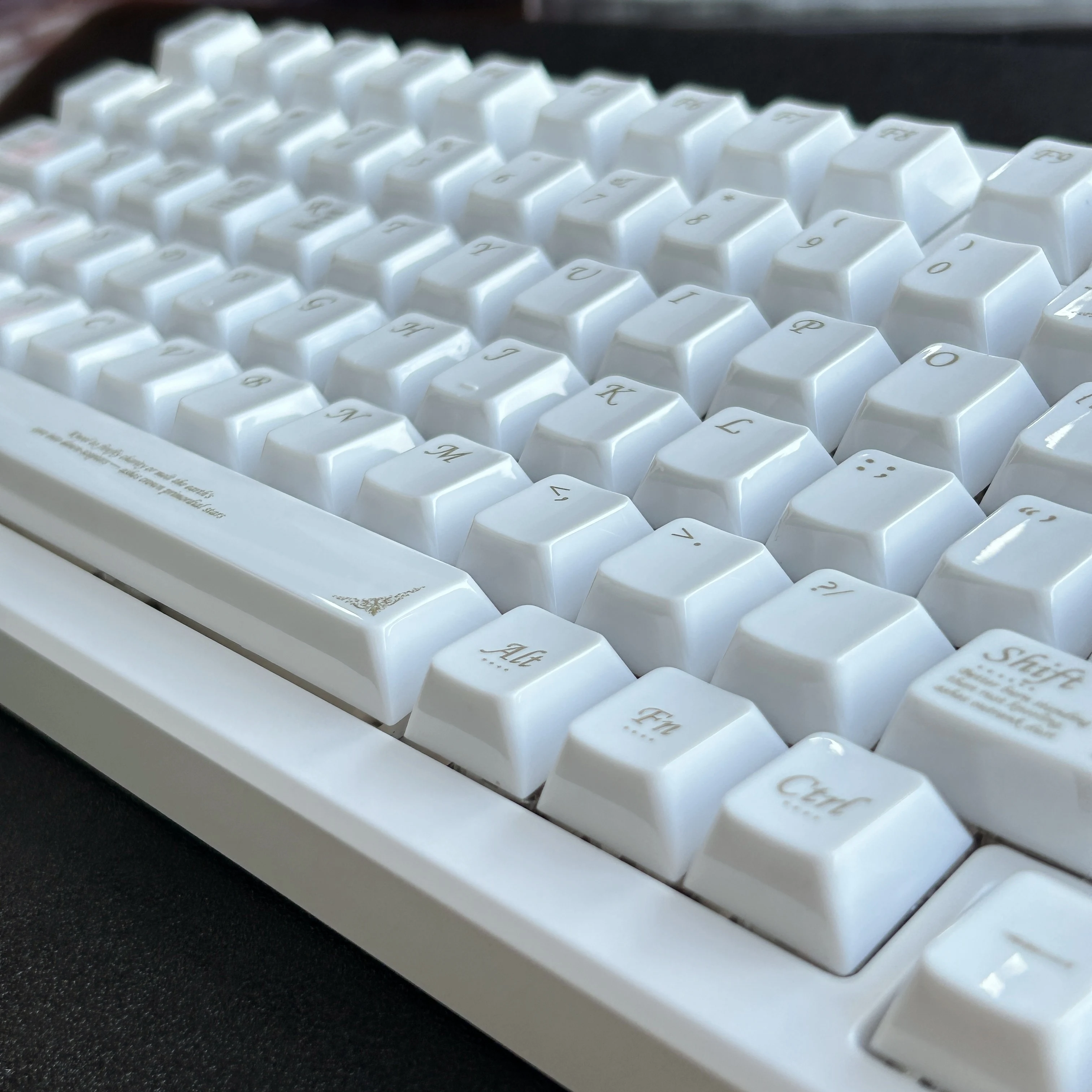 Teclas de cerámica de imitación de oro blanco, Material de PC, perfil de cereza, teclas personalizadas, teclas de teclado mecánico para jugar con esmaltado suave - imagen 3