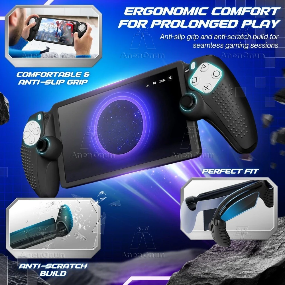 Kit de accesorios protectores 4 en 1 para PS Portal, Estuche de transporte EVA, carcasa suave de silicona, Protector de pantalla de vidrio templado 2 HD - imagen 4