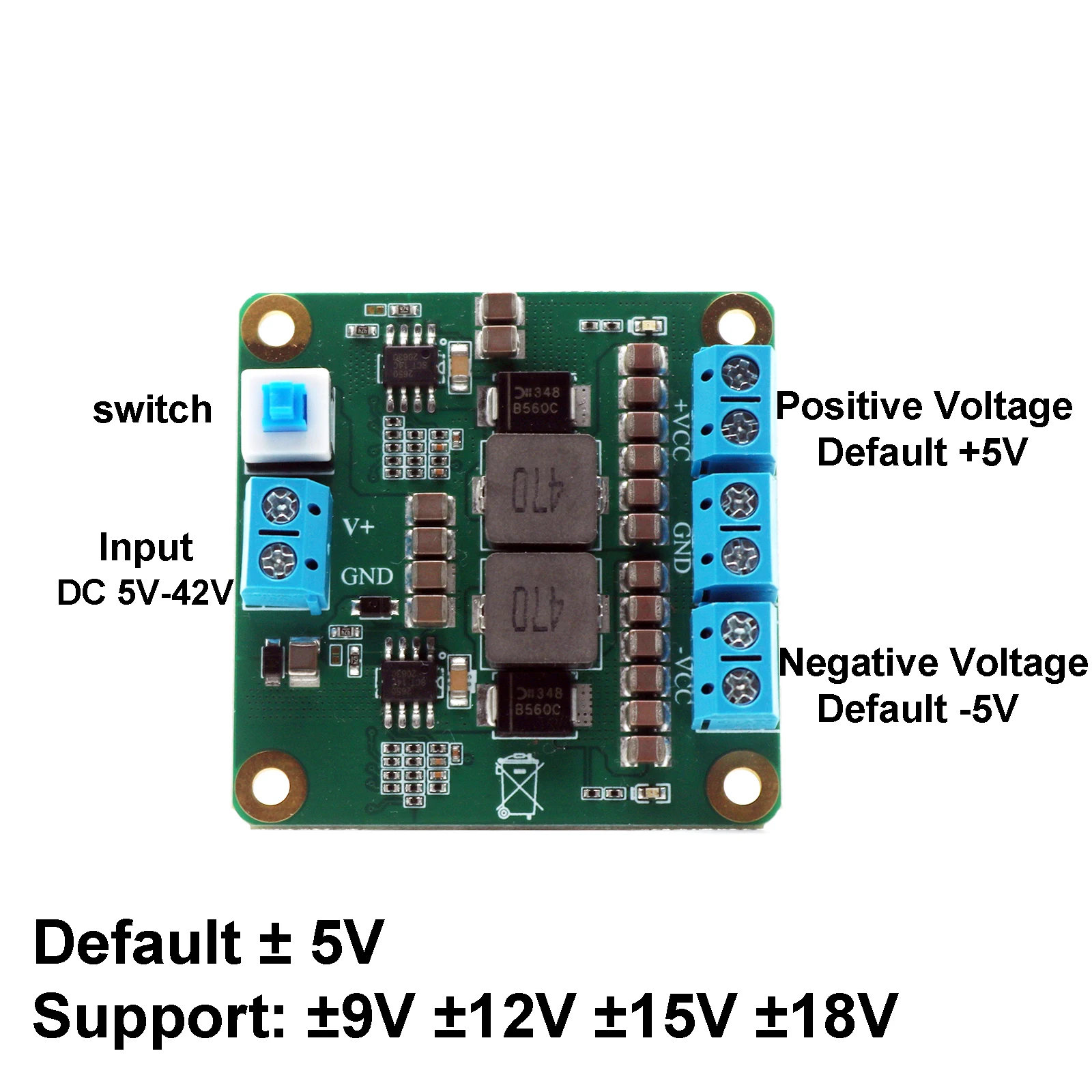 Fuente de alimentación Dual positiva negativa 4A DC-DC 5-42V a 5V 9V 12V 15V 18V módulo regulador de voltaje convertidor Buck - imagen 2