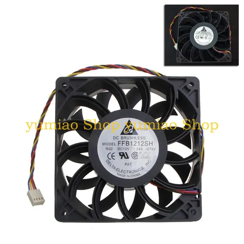 587B FFB1212SH 12CM Ventilador refrigeración 120 mm DC12V 1,24 12x12x2,5 4P PMW Rodamiento bolas - imagen 5