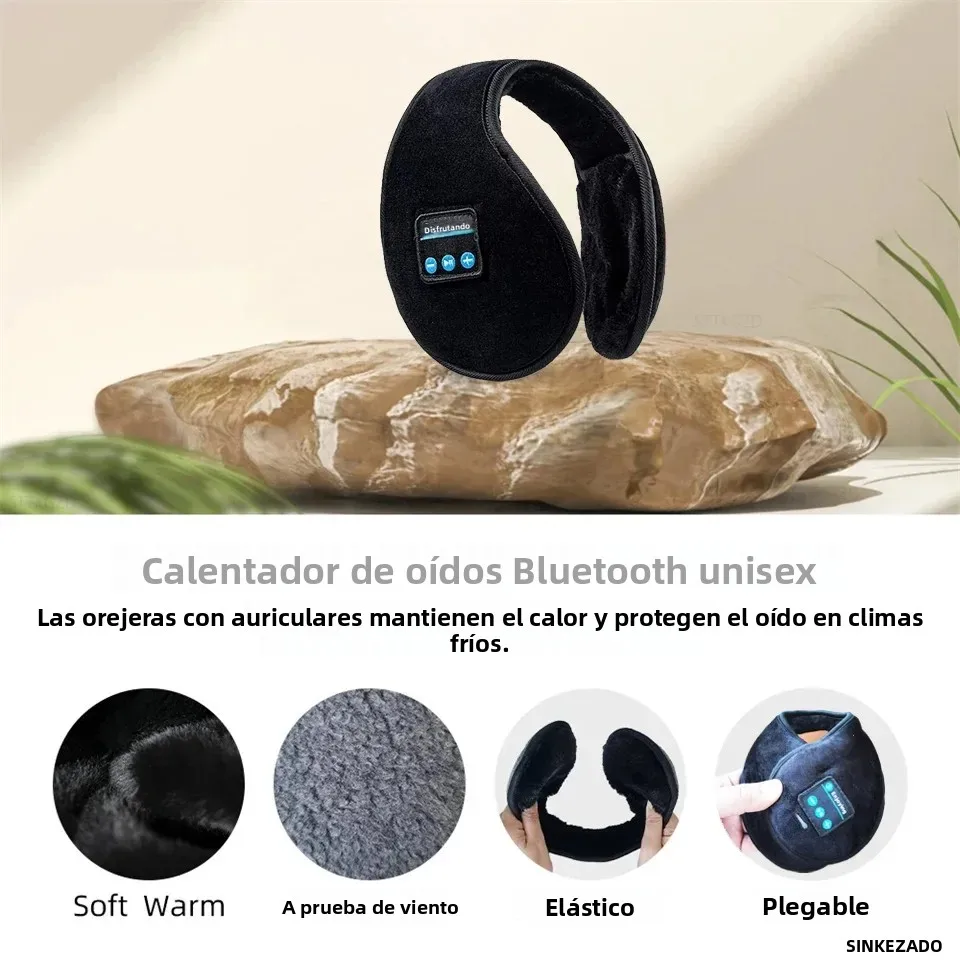 Orejeras inalámbricas con Bluetooth, orejeras para invierno, gorro informal, calentador deportivo para montar, orejeras para hombres y mujeres, auriculares de música - imagen 2
