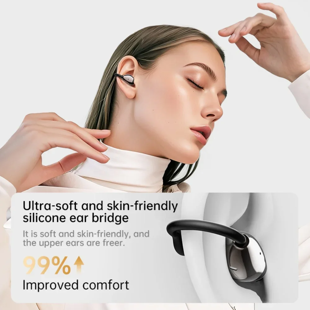 Auriculares inalámbricos Bluetooth con Clip para la oreja TWS, auriculares deportivos con cancelación de ruido, 144 idiomas AI, auriculares con traducción inteligente en tiempo Real - imagen 4