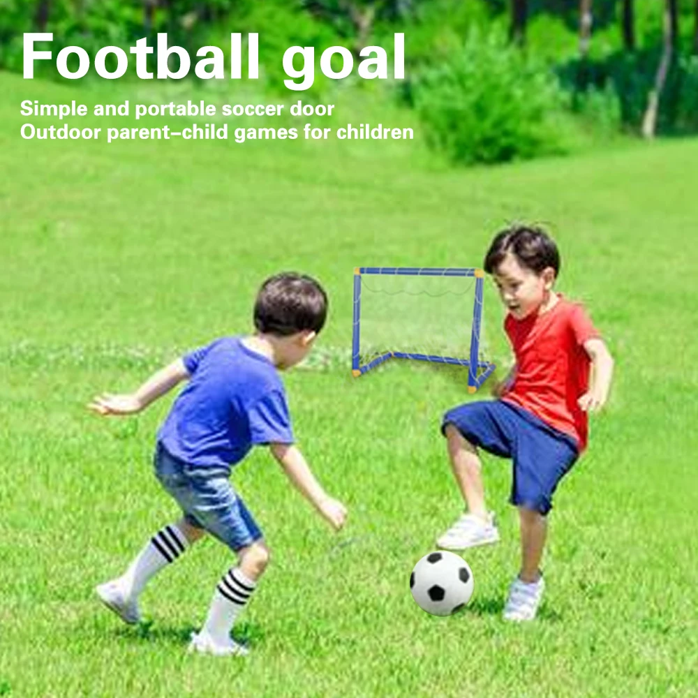 Juego de microportería de fútbol portátil para niños, 44x25cm, con bomba de red y pelota, juguete ligero para interiores y exteriores, para entrenamiento en la playa y el parque - imagen 3