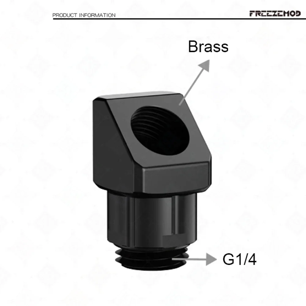 FREEZEMOD Accesorio giratorio de 45 grados Rosca G1/4 Dientes interiores y exteriores Par de latón 360 °   Rotación MOD PC Refrigeración por agua - imagen 5