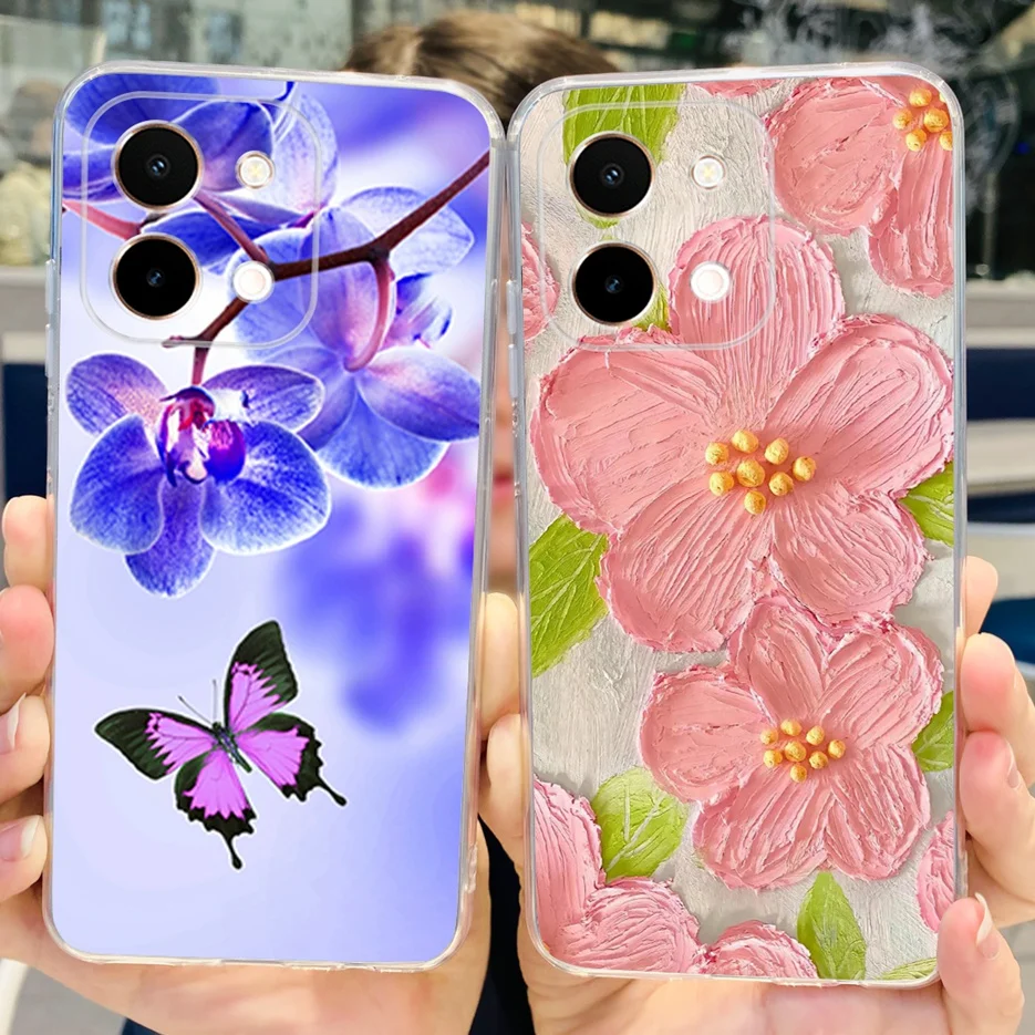 Para Vivo Y28 4G funda V2352 Linda funda pintada de silicona suave TPU funda de teléfono para Vivo Y28 Y 28 VivoY28 4G Fundas 6,68 ''funda Capa - imagen 3